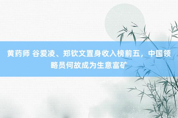 黄药师 谷爱凌、郑钦文置身收入榜前五，中国领略员何故成为生意富矿