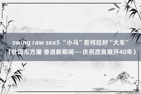 swing raw sex5 “小马”若何拉好“大车”（壮阔东方潮 奋进新期间——庆祝改良敞开40年）