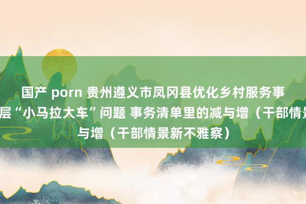 国产 porn 贵州遵义市凤冈县优化乡村服务事项，治理下层“小马拉大车”问题 事务清单里的减与增（干部情景新不雅察）