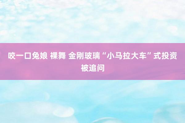 咬一口兔娘 裸舞 金刚玻璃“小马拉大车”式投资被追问