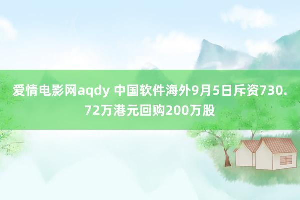 爱情电影网aqdy 中国软件海外9月5日斥资730.72万港元回购200万股