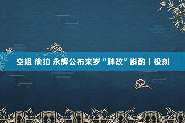 空姐 偷拍 永辉公布来岁“胖改”斟酌丨极刻